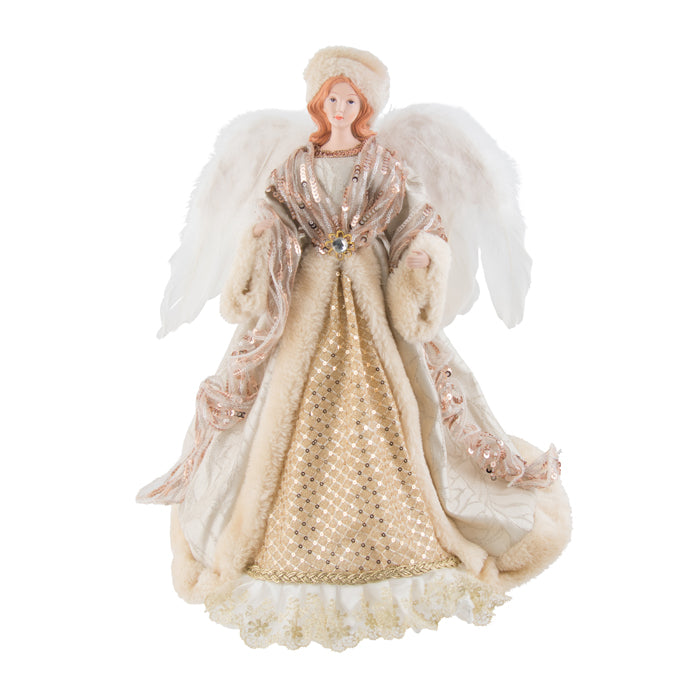 Champagne Angel Tree Topper with Wings