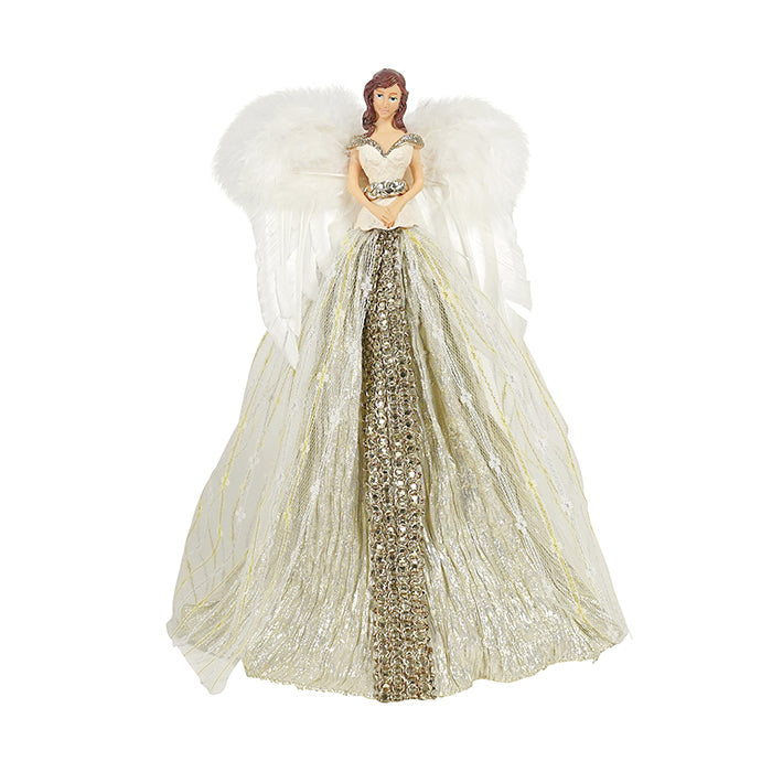 Champagne and White Angel Tree Topper