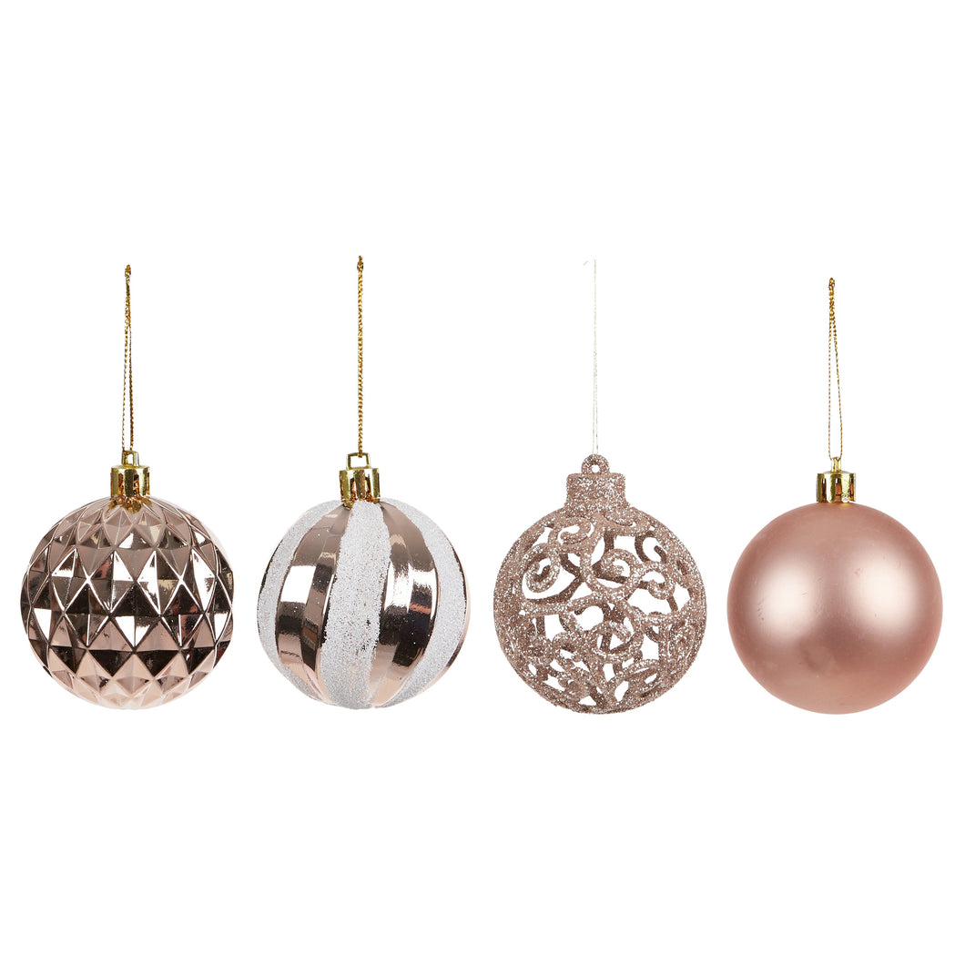 Dusty Pink Baubles - Set of 16