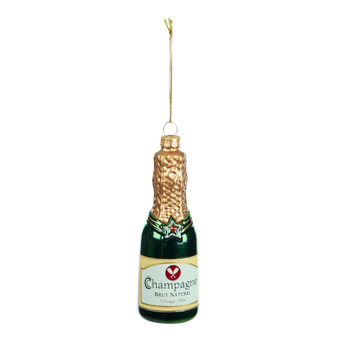 Glass Champagne Ornament