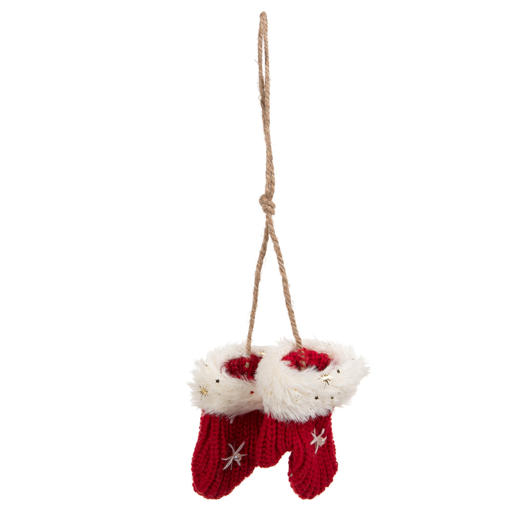 Red Knitted Hanging Mittens