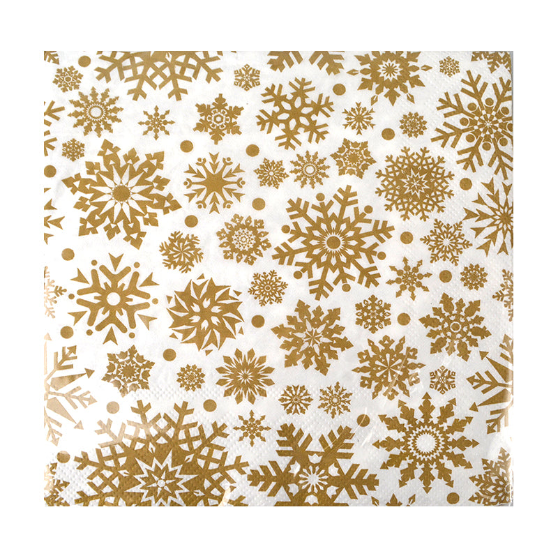 Gold Snowflake Christmas Napkin