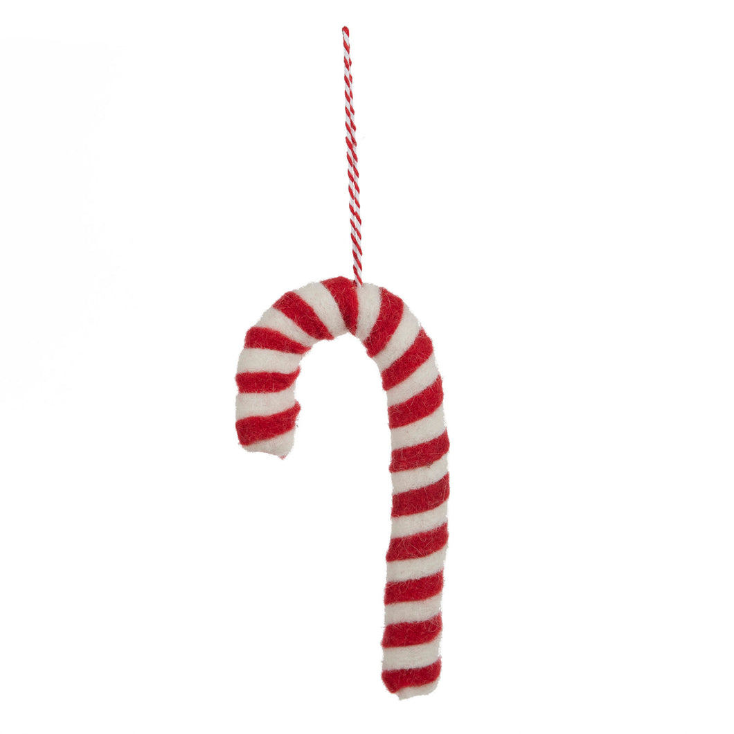 Fabric Candy Cane Hanging Ornament