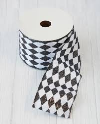 Black and White Harlequin Tree Ribbon