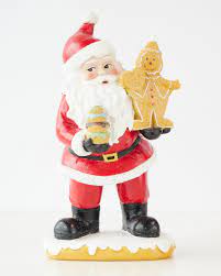 Santa With Gingerbread Figurine