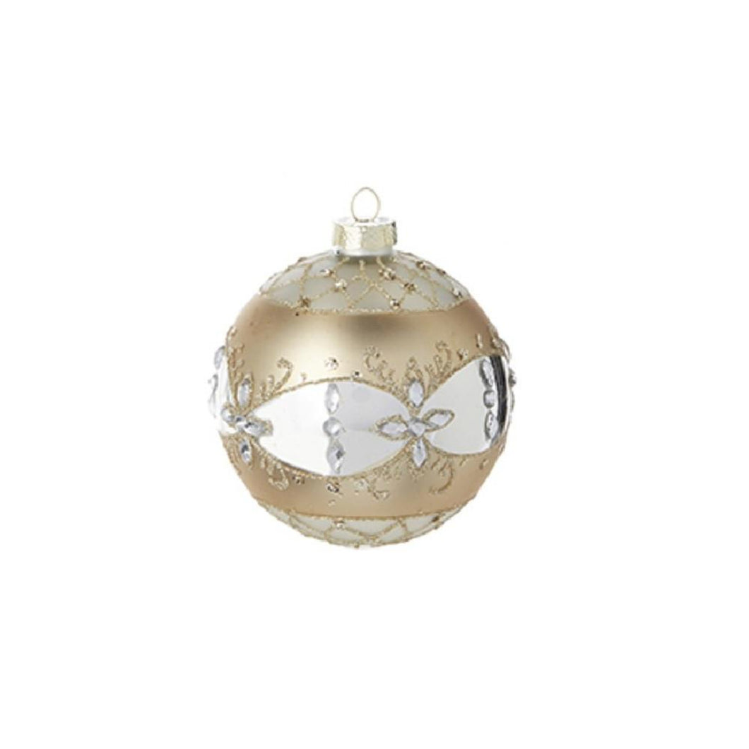 RAZ - Gold Patterned Ornaments- 3 Assorted