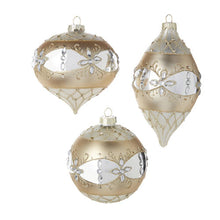 Load image into Gallery viewer, RAZ - Gold Patterned Ornaments- 3 Assorted
