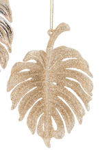 Load image into Gallery viewer, Champagne Leaf Hanging Decoration - 2 Assorted
