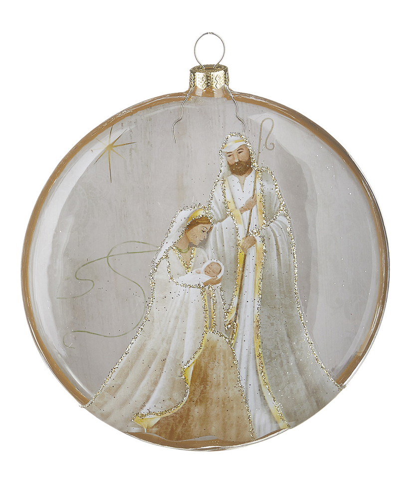 RAZ Angel and Holy Family Hanging Ornament - 2 Assorted