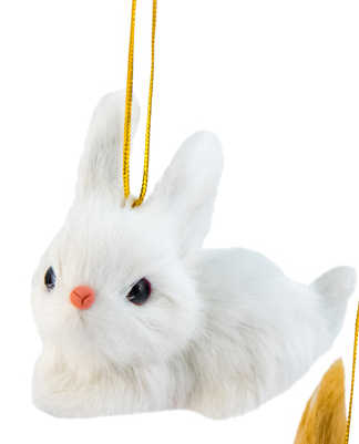 Faux Fur Hanging Rabbit Decoration - 3 Assorted.
