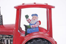 Load image into Gallery viewer, Glitter Lantern Santa In red Tractor
