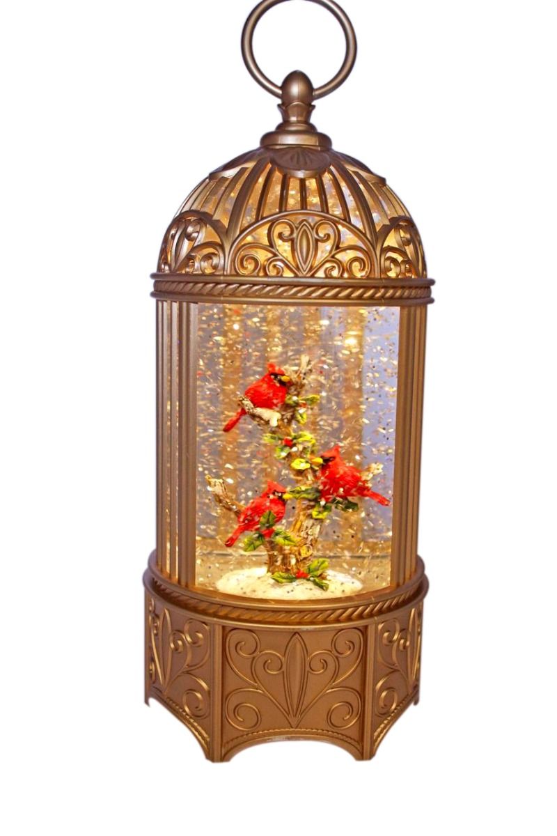 Gold Bird Cage Glitter Lantern