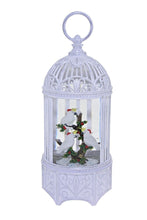 Load image into Gallery viewer, White Bird Cage with Cockatoos Glitter Lantern
