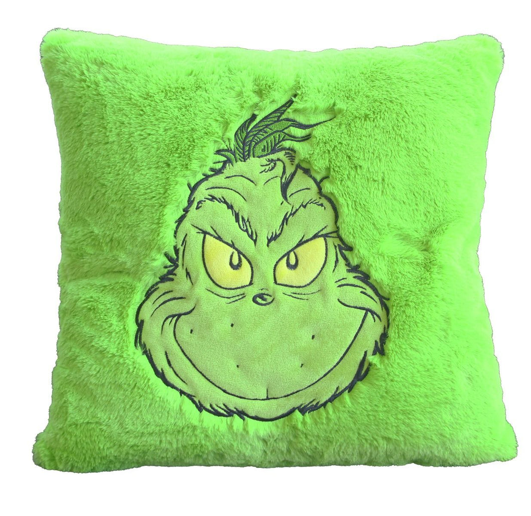 Happy Faced Grinch Cushion