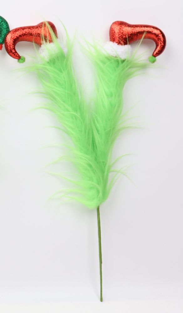 Green Furry Grinch Legs Pick