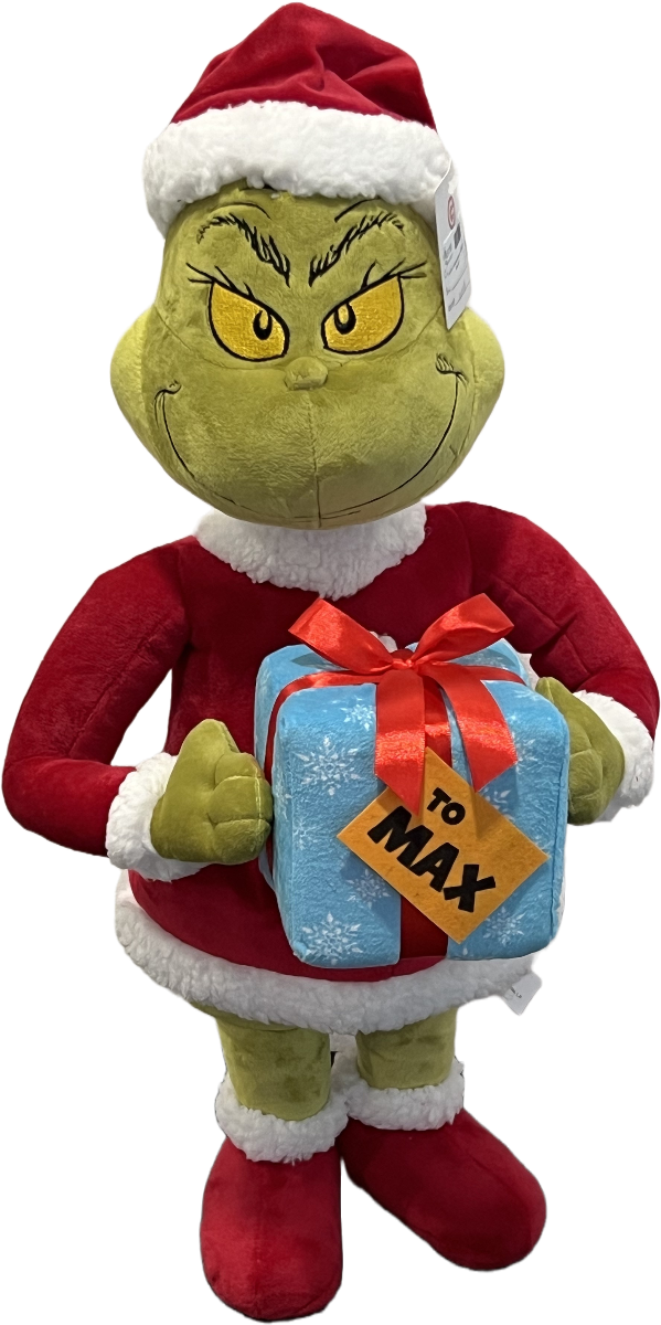 Standing Grinch Plush Holding Present for Max