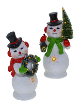 Load image into Gallery viewer, Light Up Vintage Style Frosty Snowmen- 2 Assorted
