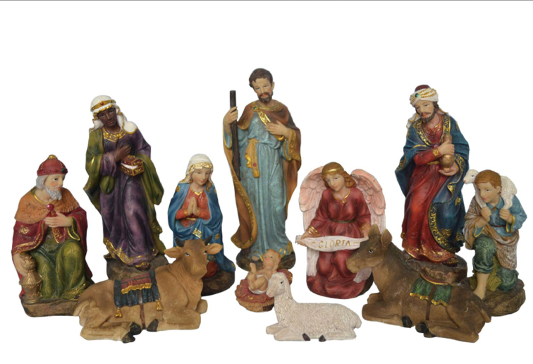 Large 10 Piece Nativity Set