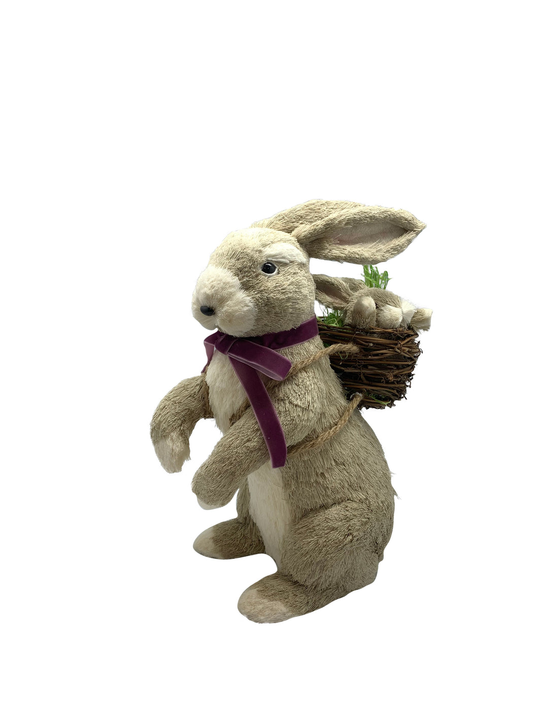 STANDING BUNNY WITH BABY BUNNY IN BASKET