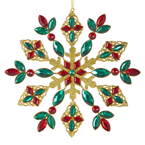 RAZ Classic Carols -Large Multicolour Jewelled Snowflake