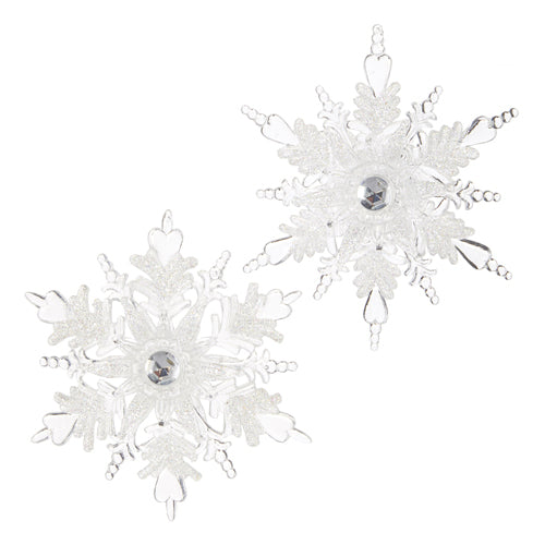 RAZ Glittered Snowflake Hanging Ornament