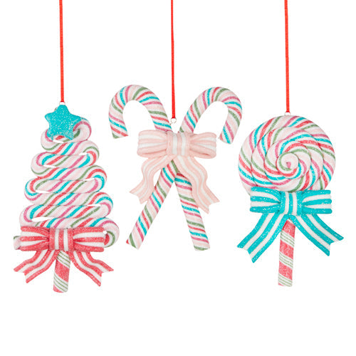 RAZ- Pastel Swirl Candy Hanging Ornament