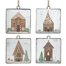 Load image into Gallery viewer, RAZ Gingerbread House Disc Hanging Ornament 4 Assorted
