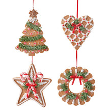 Load image into Gallery viewer, RAZ Holiday Gingerbread Hanging Ornament - 4 Assorted
