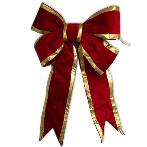 Large Impressive Red Bow with Gold Trim