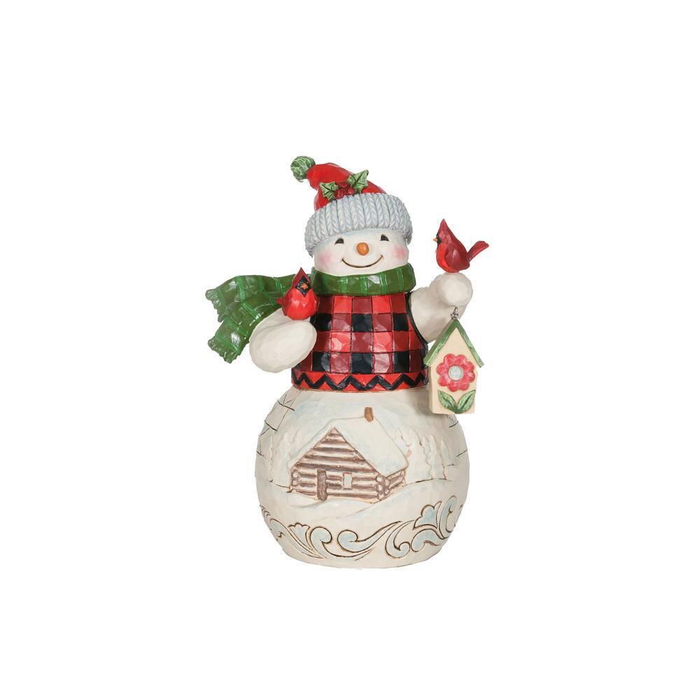 Country Living By Jim Shore -  Snowman With Birdhouse
