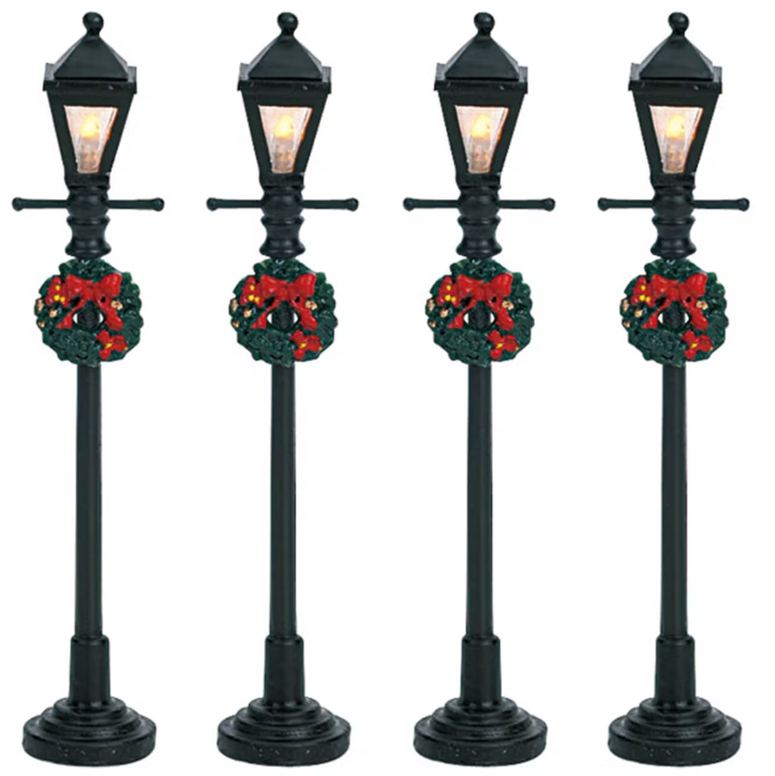 4 Gas Lantern Street Lamp, Set Of 4