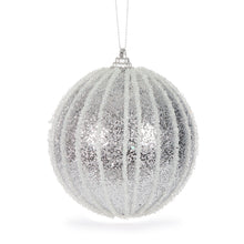 Load image into Gallery viewer, Silver and White Glitter Bauble

