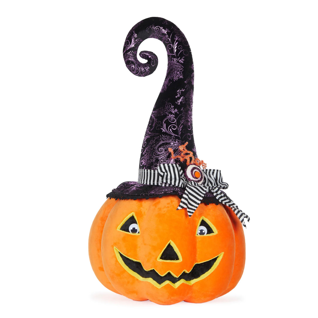 XL Halloween Pumpkin With Witches Hat