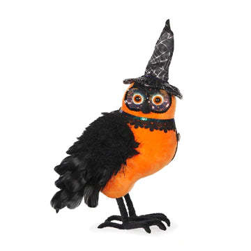 Black and Orange Halloween Owl