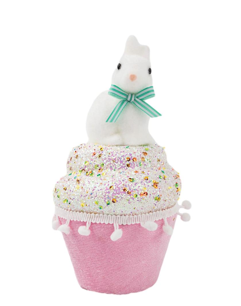 Bunny on Pink Cupcake