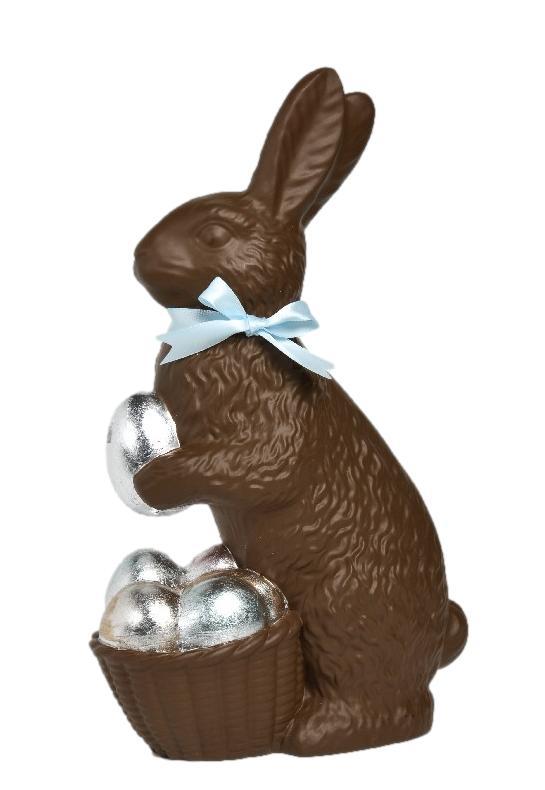 Decorative Milk Chocolate Bunny With Eggs