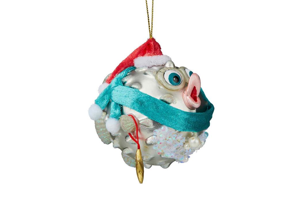 Glass Puffer Fish Hanging Decoration