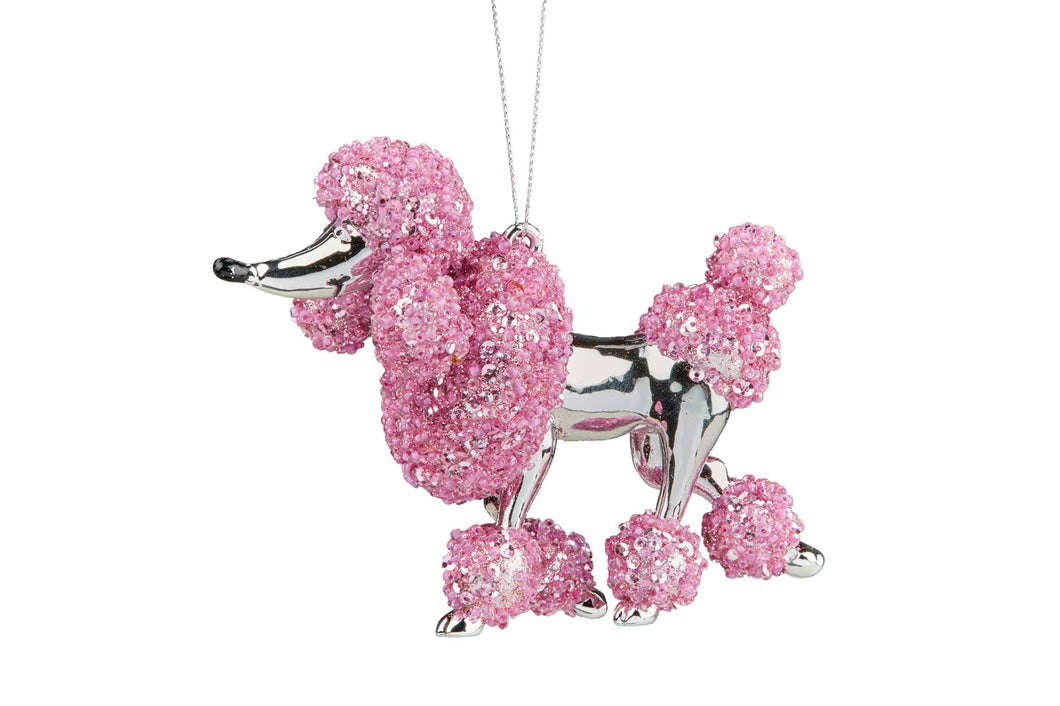 Pink Dimonte Poodle - Hanging Ornament