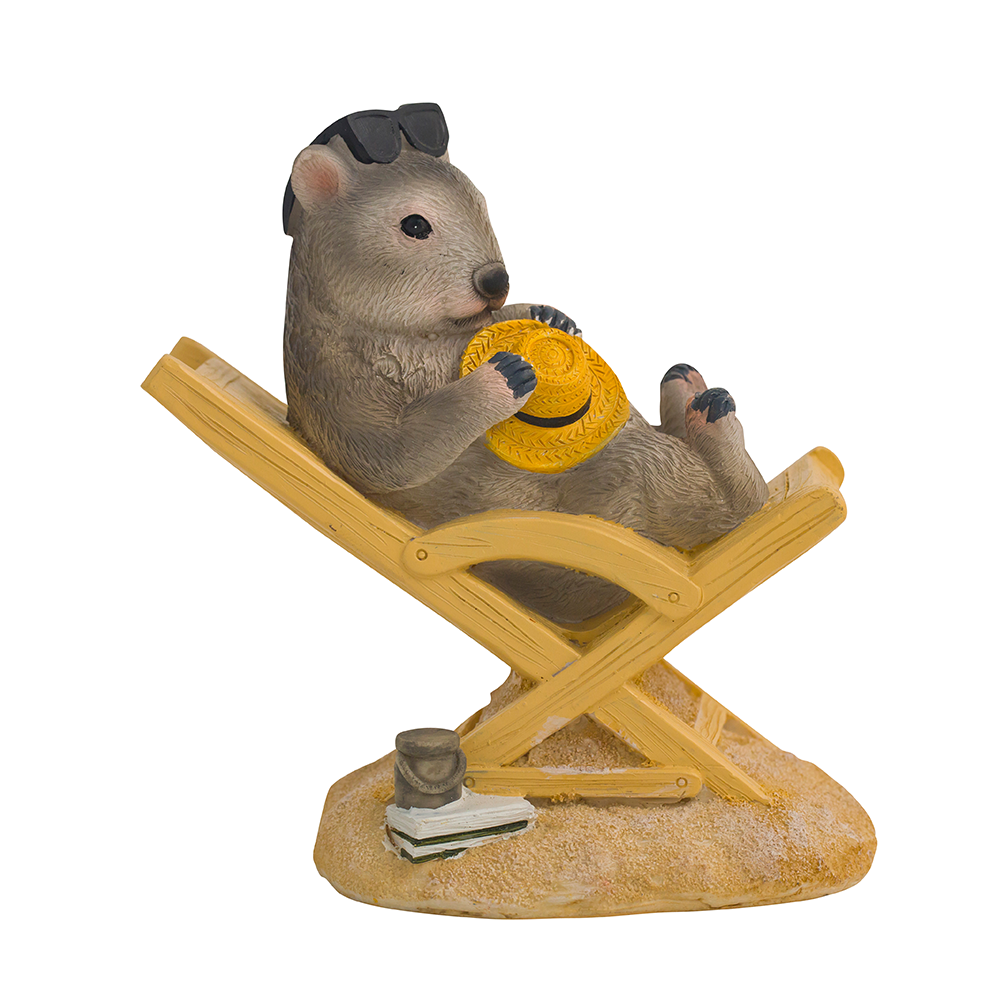 Aussie Figurine – Wombat on Deck Chair
