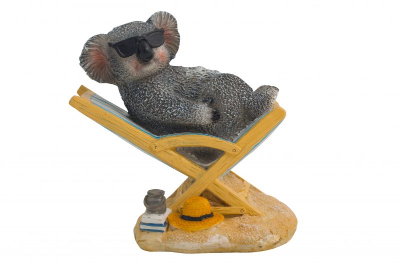 Koala Sitting on Deck Chair Figurine