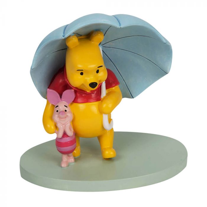 Pooh & Piglet Under Umbrella Together