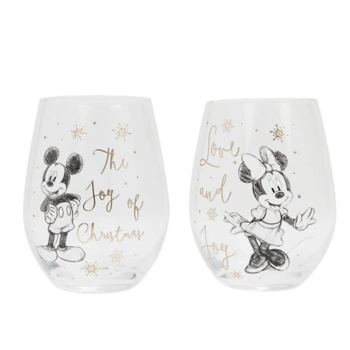 Mickey and Minnie Glasses - Set of 2