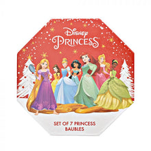 Load image into Gallery viewer, Disney Princess - Glittered Baubles. Set of 7, With Gift Box
