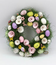 Load image into Gallery viewer, Easter Wreath With Butterflies, Florals and Decorated Eggs
