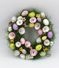 Load image into Gallery viewer, Easter Wreath With Butterflies, Florals and Decorated Eggs
