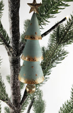 Load image into Gallery viewer, Christmas Tree with Bell Hanging Decoration Sage
