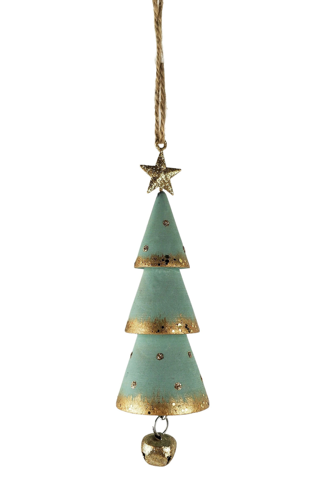 Christmas Tree with Bell Hanging Decoration Sage
